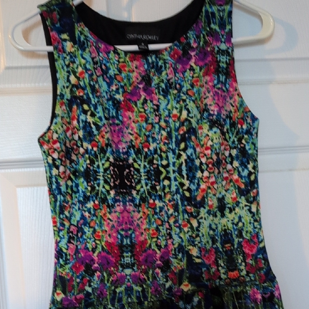 Cynthia Rowley Pink and Blue Graphic Tank Top